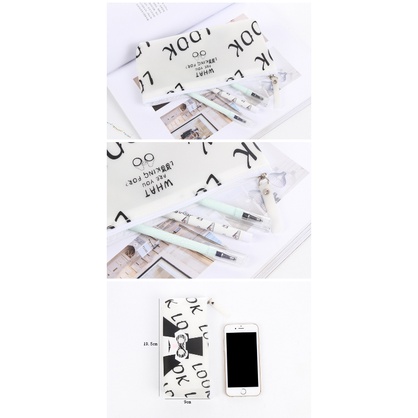 Túi Đựng Bút Bằng Da Sức Chứa Lớn Họa Tiết Hoạt Hình Đơn Giản Sáng Tạo Cho Học Sinh