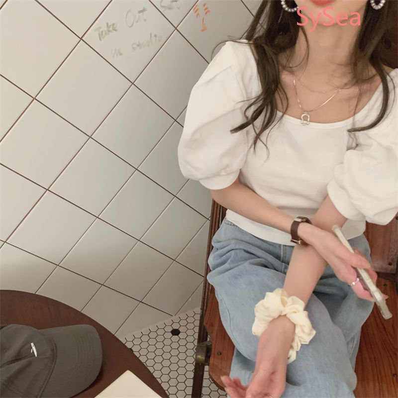 Áo Kiểu Tay Phồng Hở Lưng Thắt Nơ Phong Cách Pháp Cho Nữ