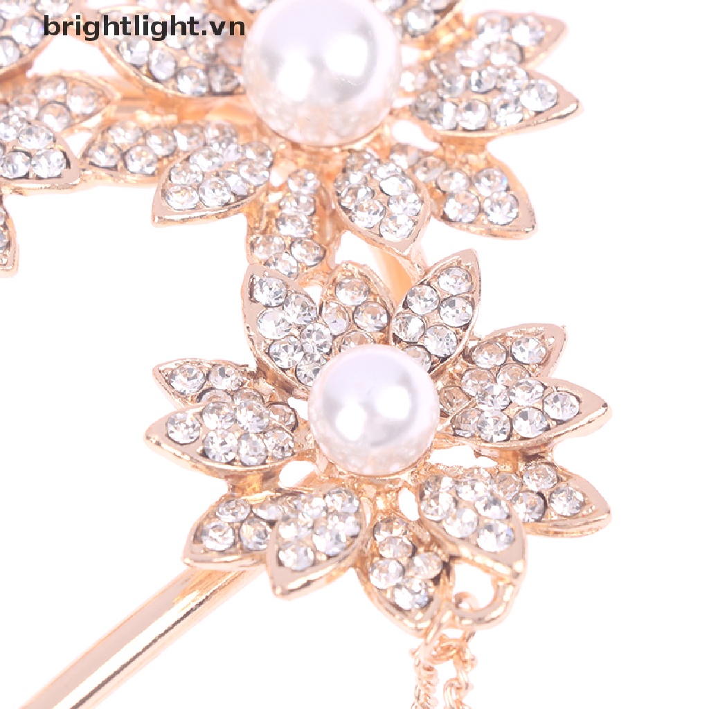 Trâm Cài Tóc Đính Đá Zircon Hình Hoa Tinh Tế Cho Nữ