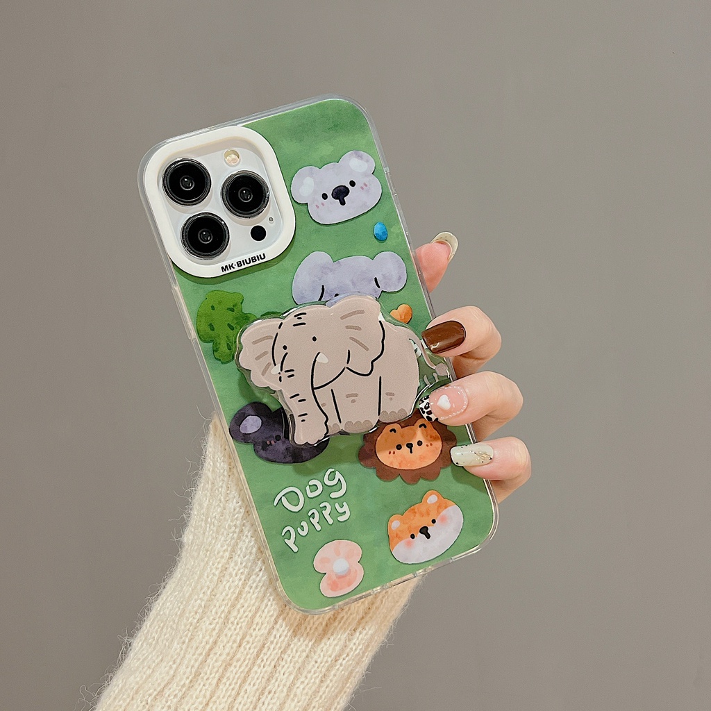 Ốp Điện Thoại TPU Mềm Trong Suốt Họa Tiết Sở Thú Hoạt Hình Dễ Thương Cho iphone 14 13 11 12 Pro Max Đứng