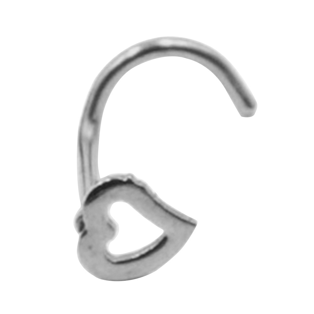 1 Khuyên Mũi Bằng Thép Không Gỉ Hình Trái Tim Thời Trang