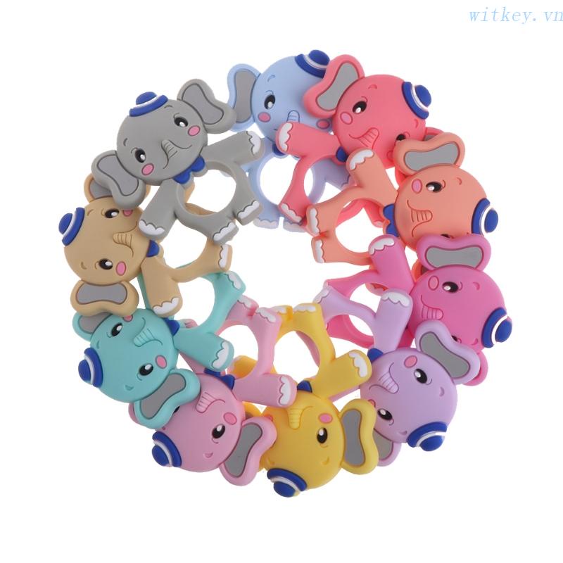 Đồ Chơi Gặm Nướu Cho Bé Hình Chú Voi Bằng Silicone DIY Không BPA