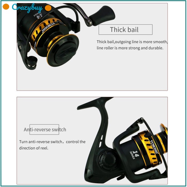 Cr Bộ Guồng Quay Cần Câu Cá Bằng Kim Loại Chất Lượng Cao