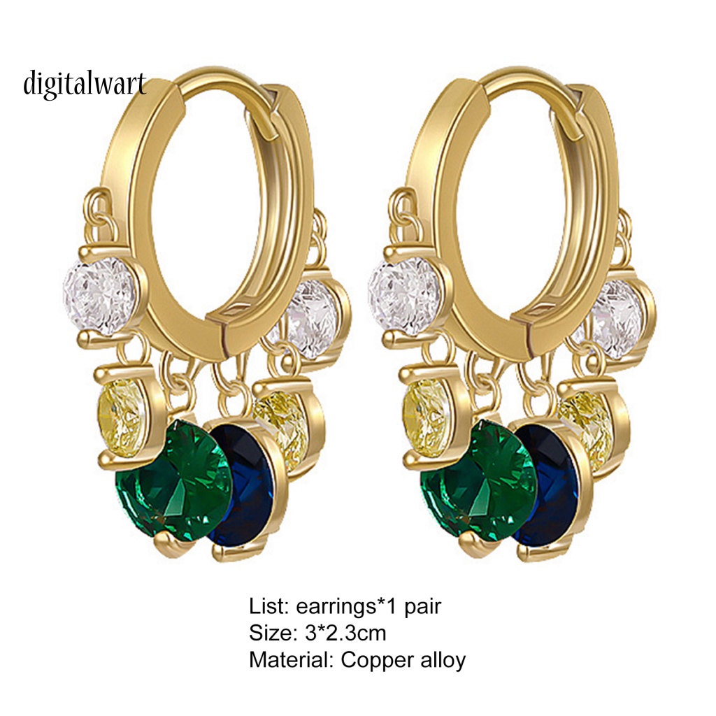 Kỹ Thuật Số| 1 Đôi Bông Tai Hợp Kim Dạng Vòng Bắt Mắt Chống Mòn Đánh Bóng Gương Trang Sức Cho Nữ