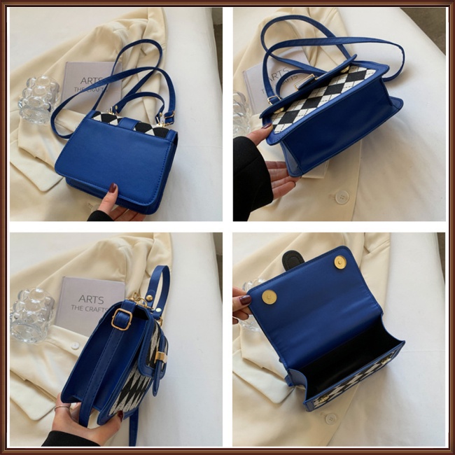 Túi Xách Da Pu Họa Tiết Kẻ Sọc Có Khóa Nam Châm Thời Trang Cho Nữ