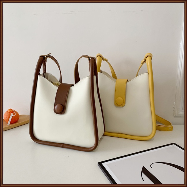 Túi Đeo Chéo Vai Bằng Da Sức Chứa Lớn Màu Trơn Dành Cho Nữ