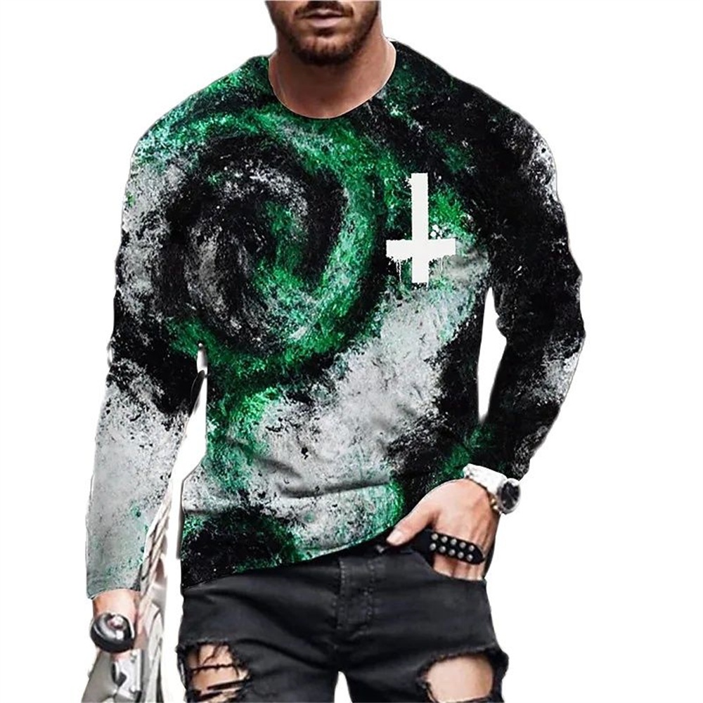 Áo Thun Nam Tay Dài In Hình 3d Thời Trang