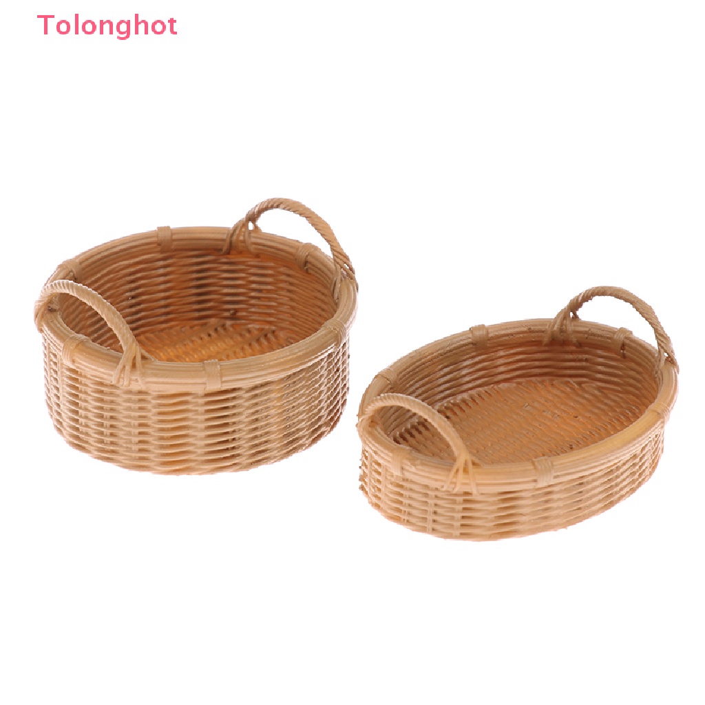 Giỏ Đựng Trái Cây / Bánh Mì Bằng Nhựa Resin Tỉ Lệ 1: 12 Trang Trí Nhà Búp Bê