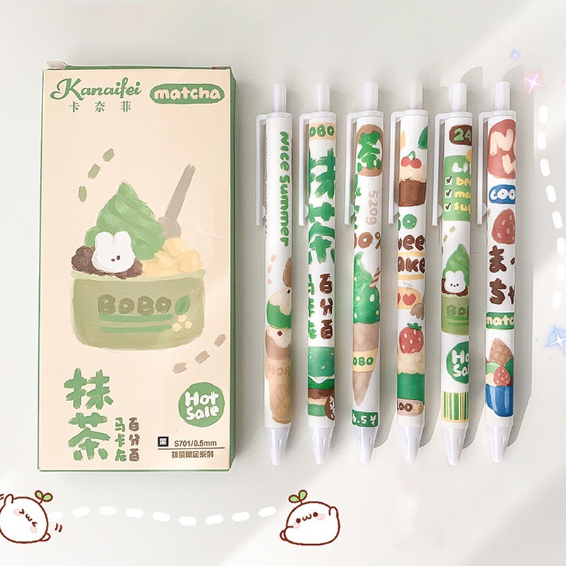 Set 6 Bút Mực Gel Ngòi 0.5mm Hình Động Vật Dễ Thương