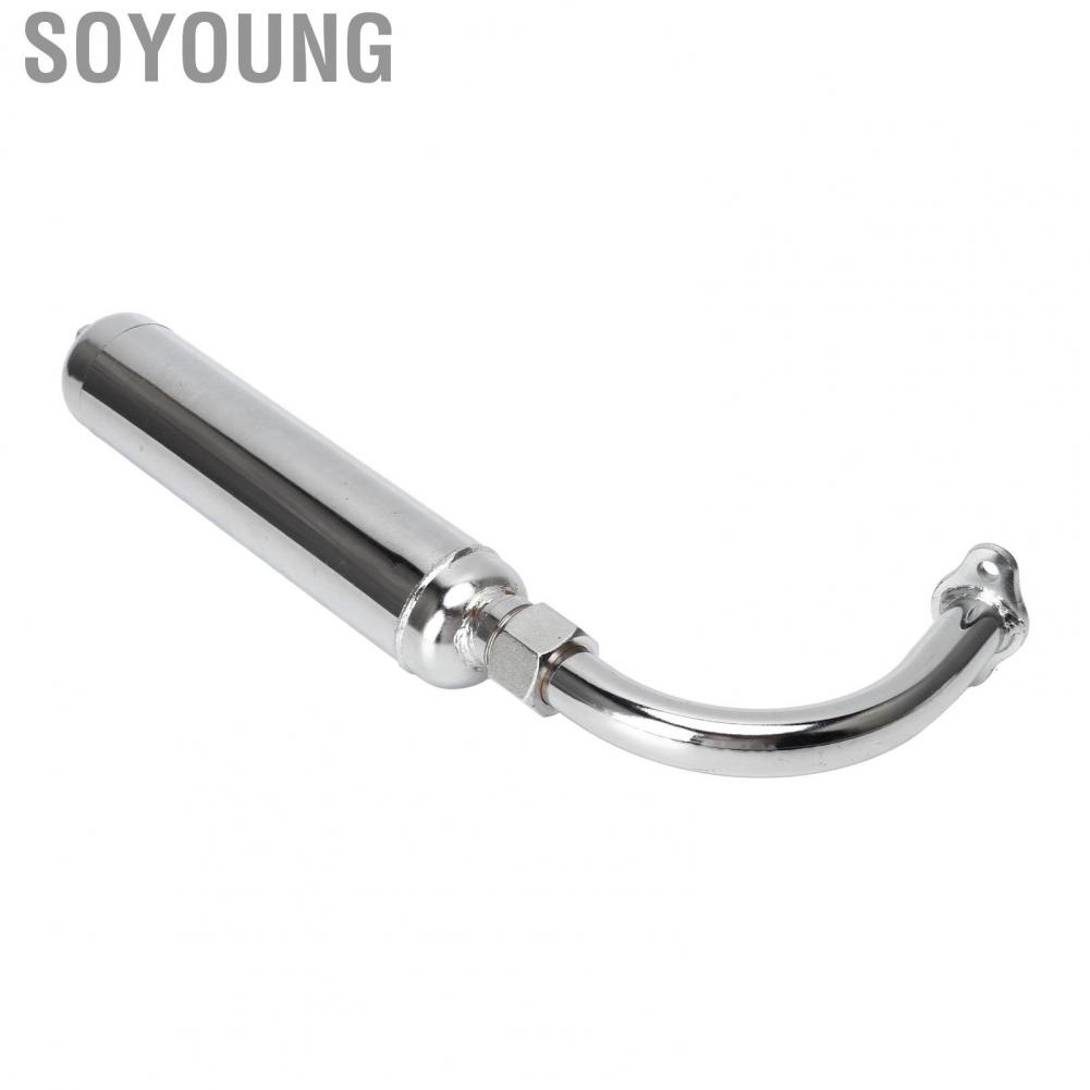 Soyoung Exhaust Muffler Pipe  Engine Pipes Easy Installation Durable Reduce Noise Impact Proof for 49-80cc 2 Stroke Motorized Bicycle