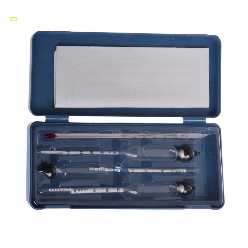 Bộ 3 Dụng Cụ Kiểm Tra Nồng Độ Cồn 0-100% Với Hộp Nhựa Bền Bỉ DIY