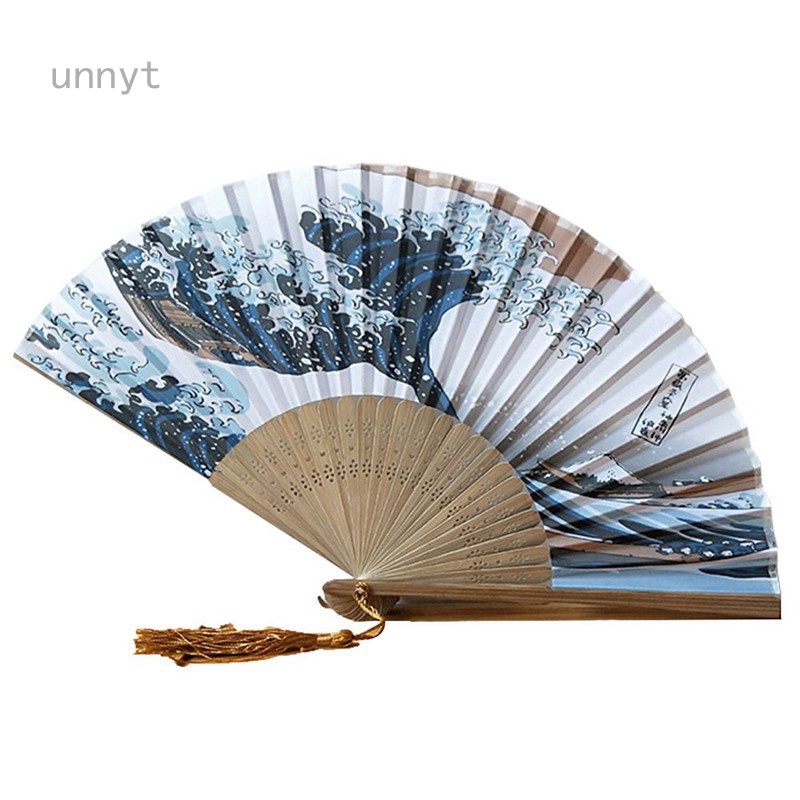 Hfjinjing Quạt Gấp Cầm Tay Vẽ Họa Tiết Ukiyo-e Phong Cách Nhật Bản