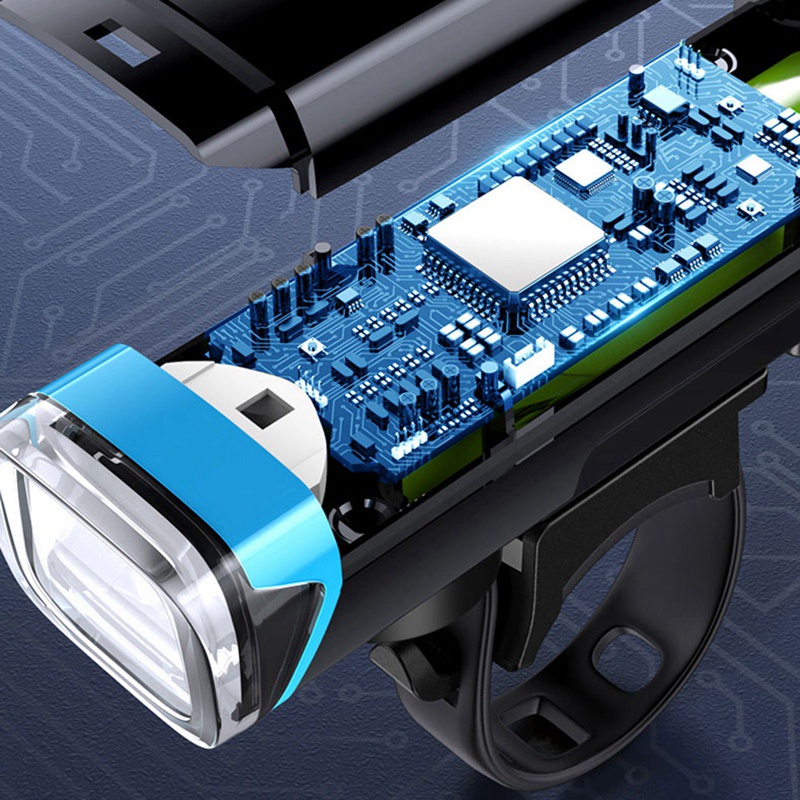 1 Đèn Pha Siêu Sáng 2400Mah Chống Thấm Nước Có Thể Sạc Lại Bằng Cổng USB Dành Cho Xe Đạp