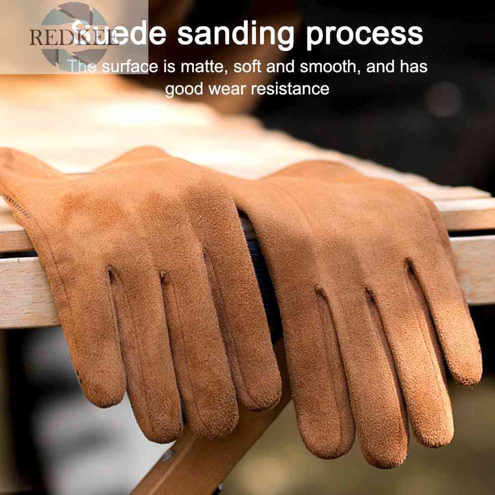 Găng Tay Da Lộn Giữ Ấm Khi Lái Xe Có Thể Chạm Màn Hình Cảm