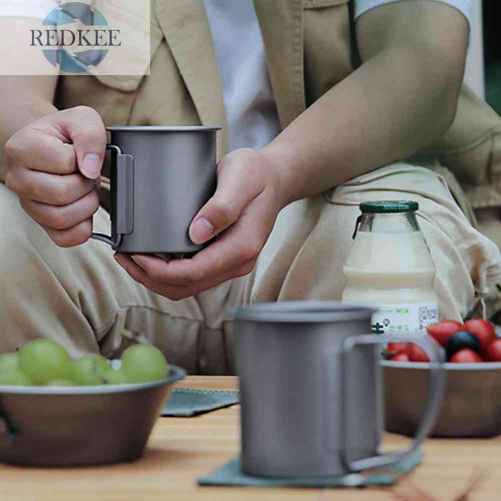 Cốc Uống Nước Bằng Titan Siêu Nhẹ Có Thể Gấp Gọn Tiện Dụng Mang Theo Du Lịch