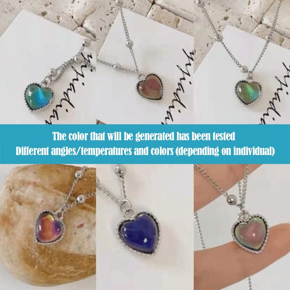 Vòng cổ Mặt Hình Trái Tim Thay Đổi Màu Sắc Cho Cặp Đôi M0U6