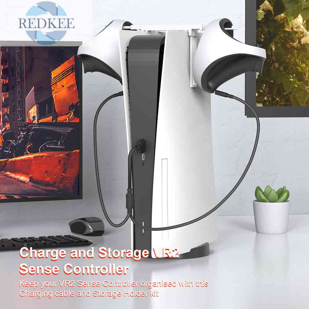 Giá Đỡ + Dây Sạc Cho Tay Cầm Chơi Game PS VR2