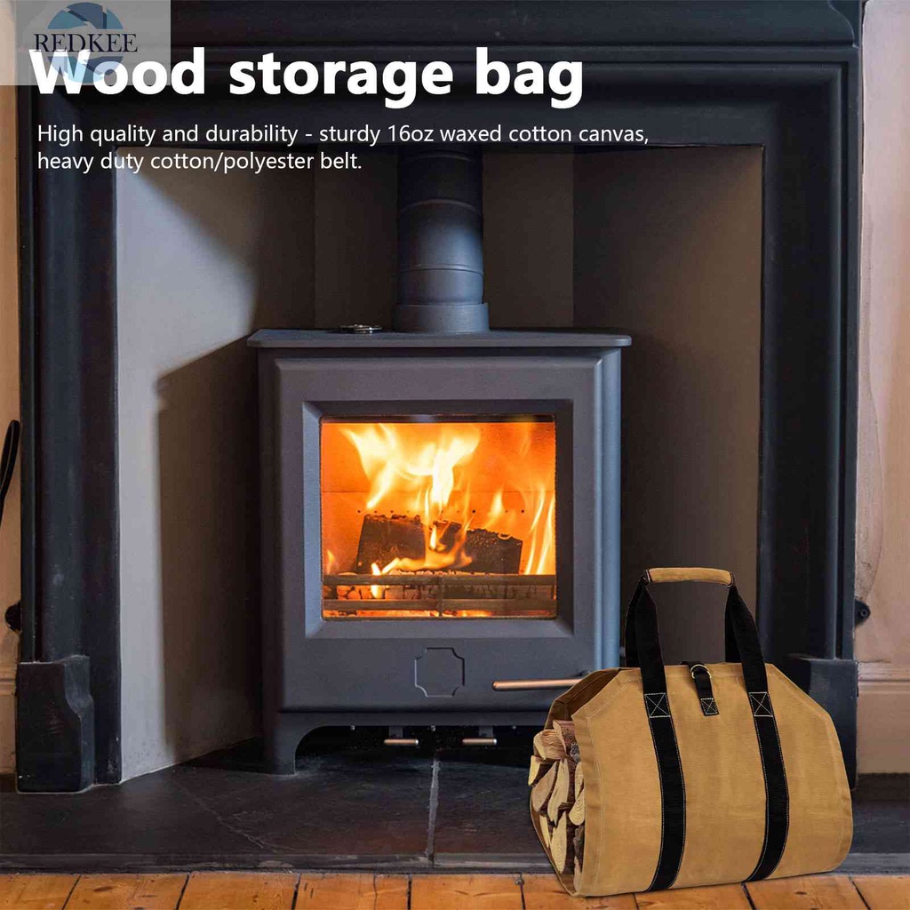 Túi Canvas Đựng Củi Gỗ Chống Rách Có Thể Gấp Gọn Tiện Lợi