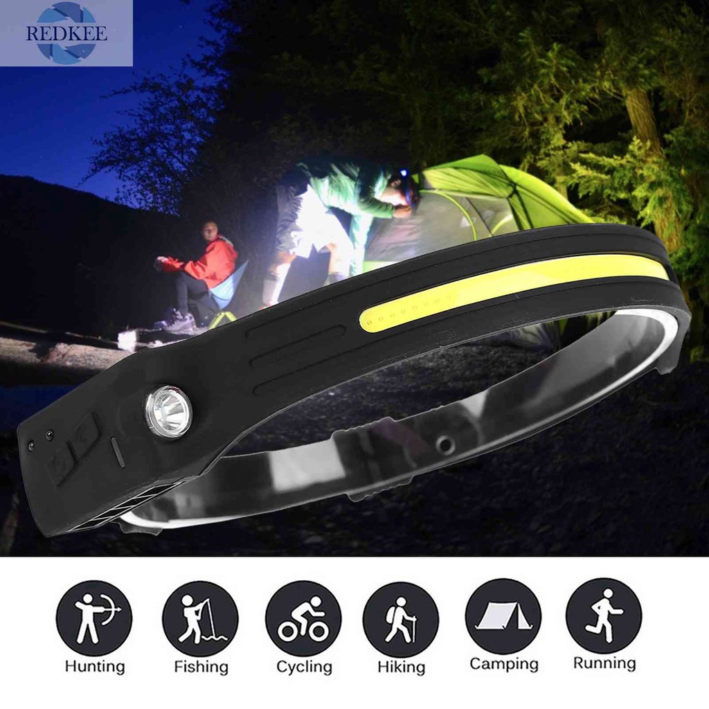 Đèn Pha LED Chống Mồ Hôi 350 / 1200mAh &amp;amp; 1 / 2 Đèn Đội Đầu Chống Thời Tiết 350Lm Sạc USB