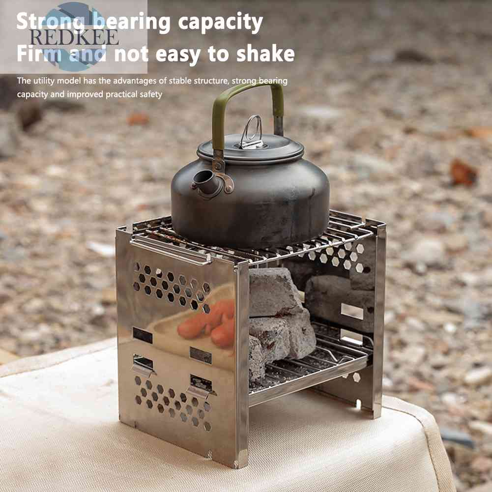 Bếp Than Củi Hai Lớp Mini Có Thể Gấp Gọn Tiện Dụng Khi Đi Cắm Trại