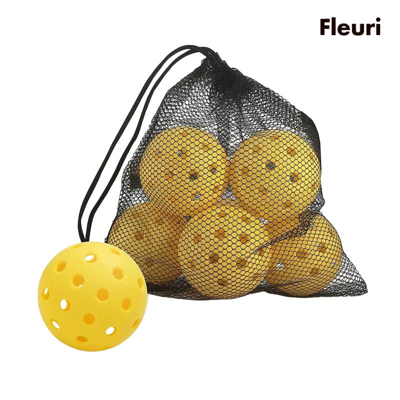 Set 6 Quả Bóng Pickleball 74mm Kèm Túi Lưới Cho Tennis / Gỗ / Bê Tông