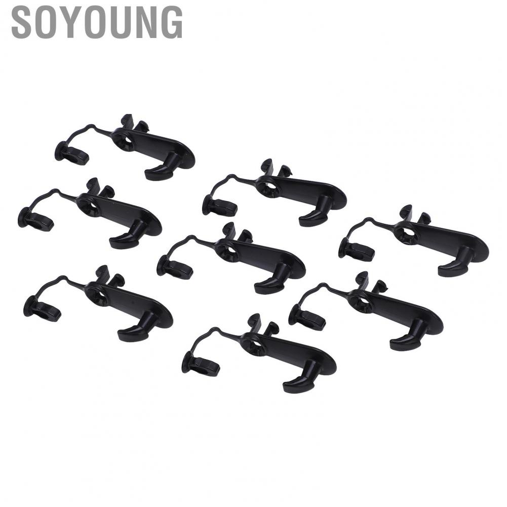 Soyoung Floor Mat Retainer Clips  Slip Resistant Wear Flexible Classic Black Strong Fixation Force Hooks Easy Carry