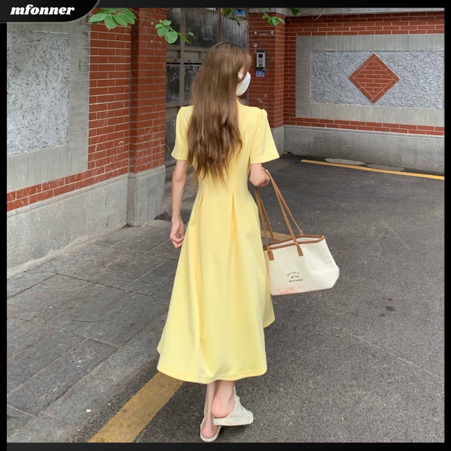 Đầm Thun Polo Tay Ngắn Màu Sắc Thời Trang Cho Nữ