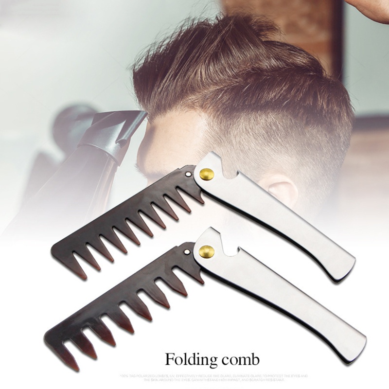 Lược Chải Tóc Bằng Thép Không Gỉ Có Thể Gấp Gọn Tiện Dụng