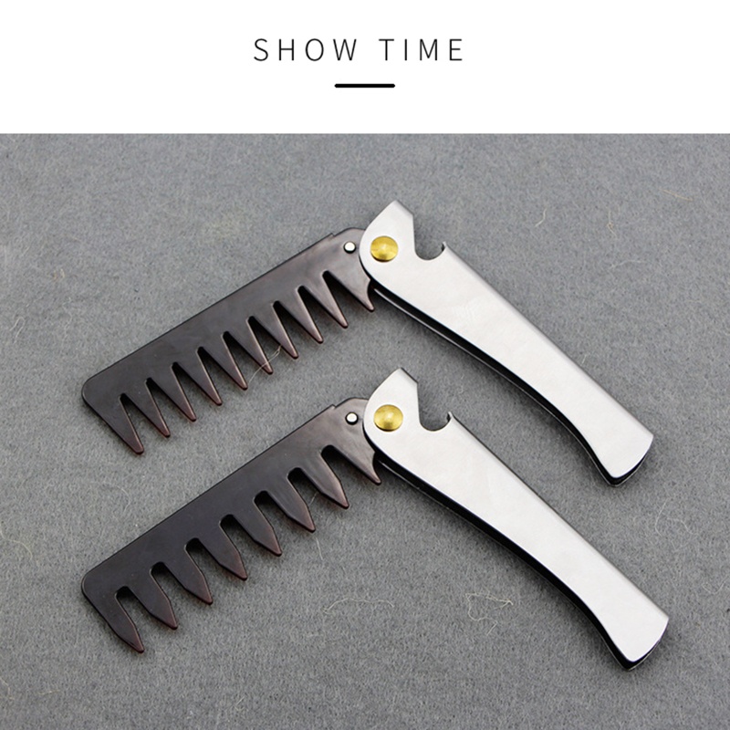 Lược Chải Tóc Bằng Thép Không Gỉ Có Thể Gấp Gọn Tiện Dụng