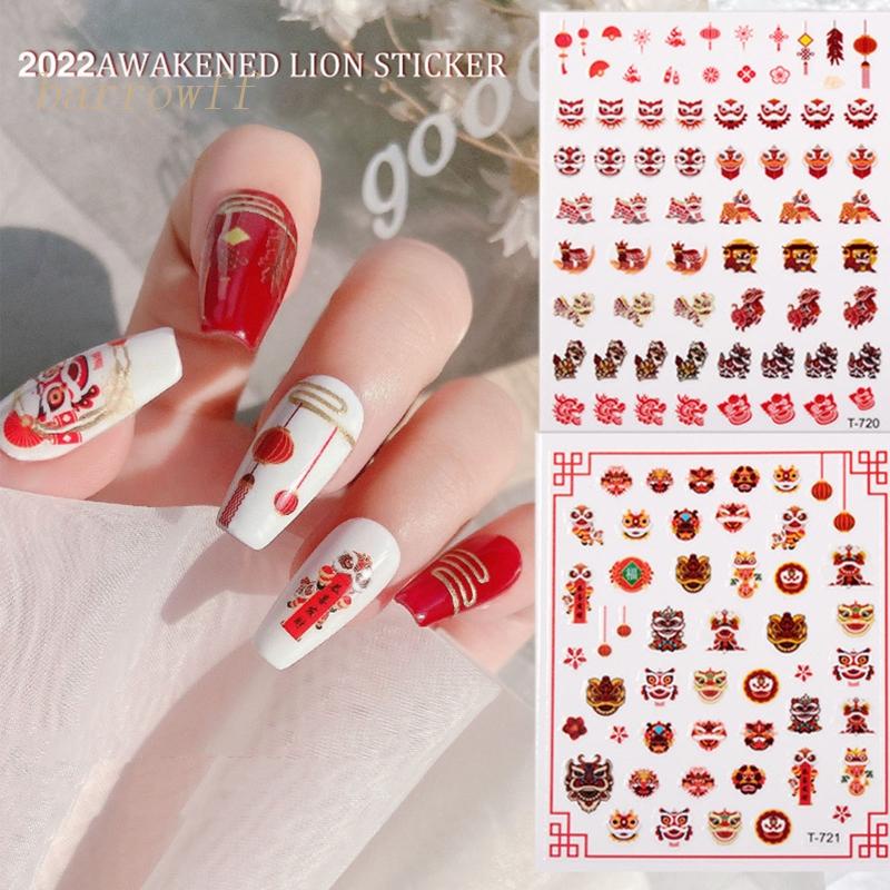 1 Tấm Nhãn Dán Trang Trí Móng Tay Chủ Đề Năm Mới 2022