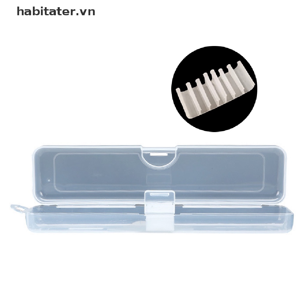 Hộp Đựng Cọ Trang Điểm / Bút Chì Kẻ Lông Mày Trong Suốt Kèm Nắp Đậy Tiện Dụng