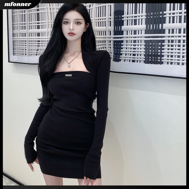 Đầm Ngắn Dáng Ôm Co Giãn Thoáng Khí Màu Trơn Thời Trang Quyến Rũ Cho Nữ