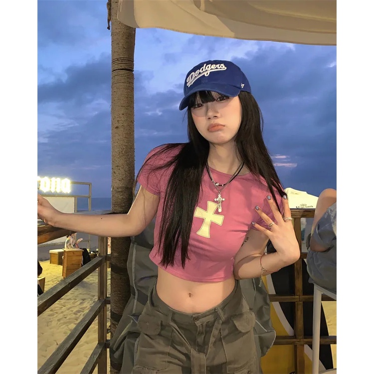 Áo Thun Tay Ngắn Dáng Ôm In Họa Tiết Đơn Giản Thời Trang Mùa Hè Mới Cho Nữ