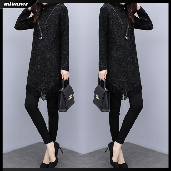 Đầm Dài Tay Cổ Cao Plus Size Cho Nữ