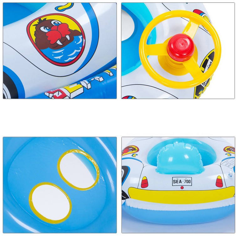 [GIÁ SỈ] Phao Bơi Cho Bé KOLANO Phao Bơi Trẻ Em Xỏ Chân Chống Lật Hình Ô Tô Có Vô Lăng Và Còi Bấm SS-001099