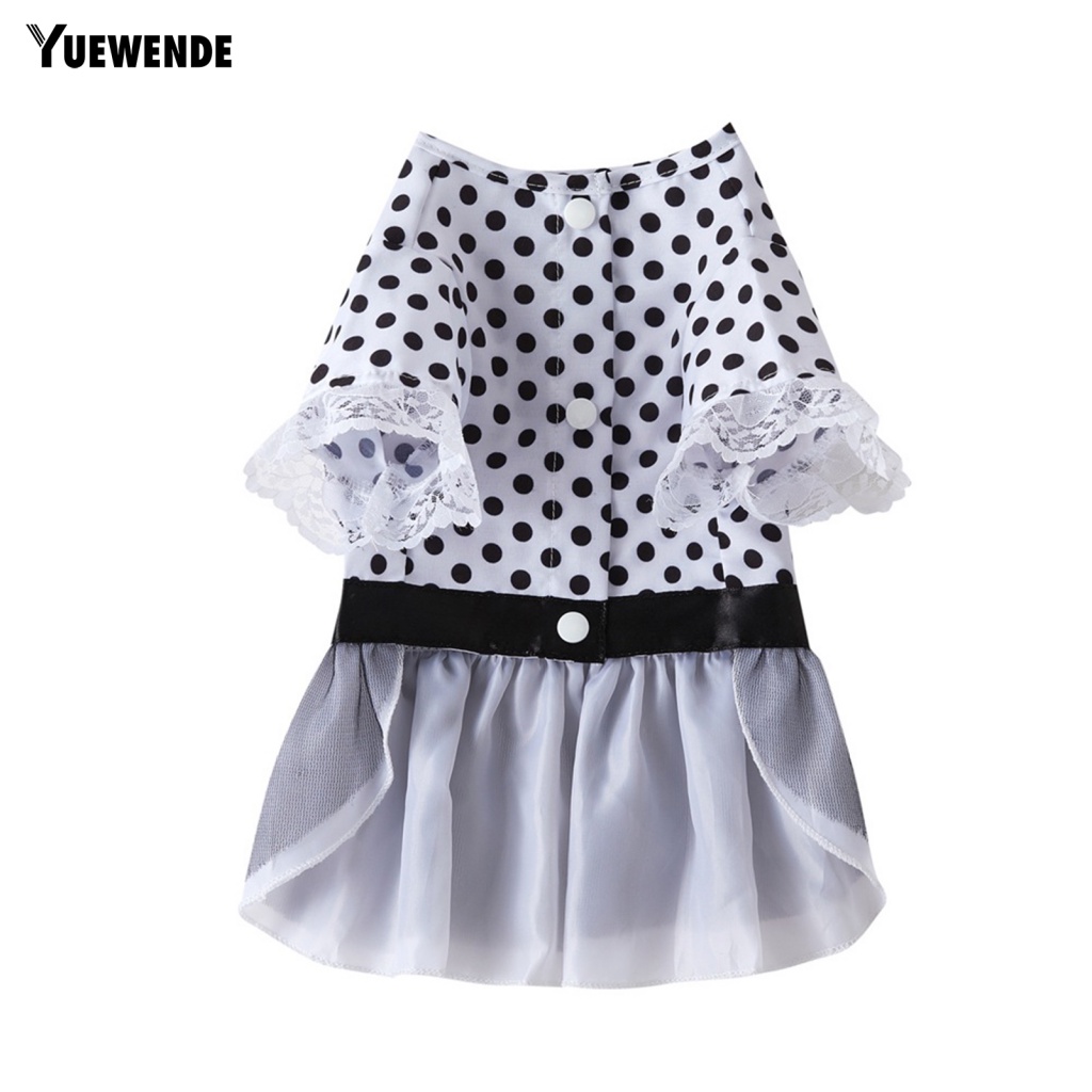 Ye.b Đầm Cổ Tròn Họa Tiết Chấm Bi Bắt Mắt Mặc Hàng Ngày Cho Thú Cưng