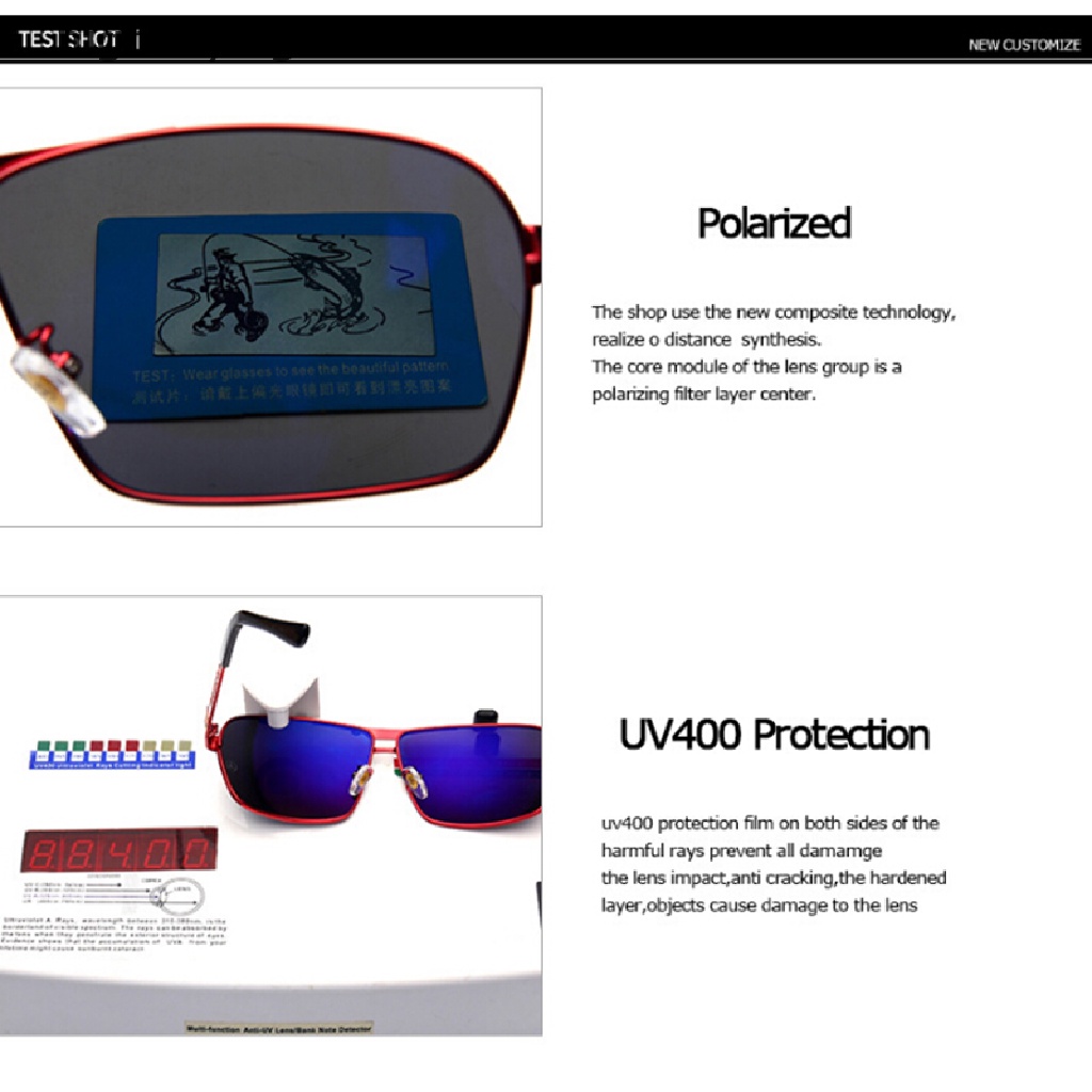 Kính Mát Phân Cực Gọng Kim Loại Thời Trang Cho Nam