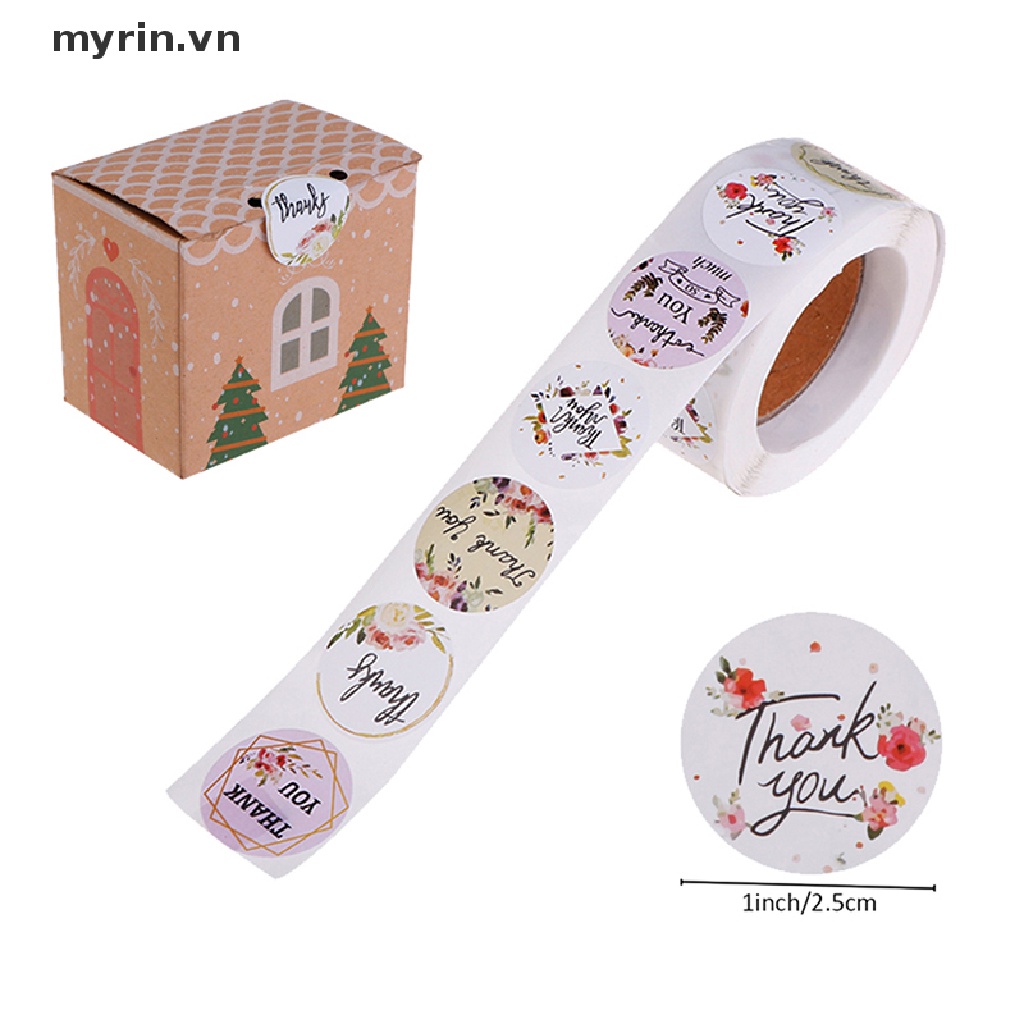 Cuộn 500 Nhãn Dán Tròn Thank You Trang Trí Tiệc
