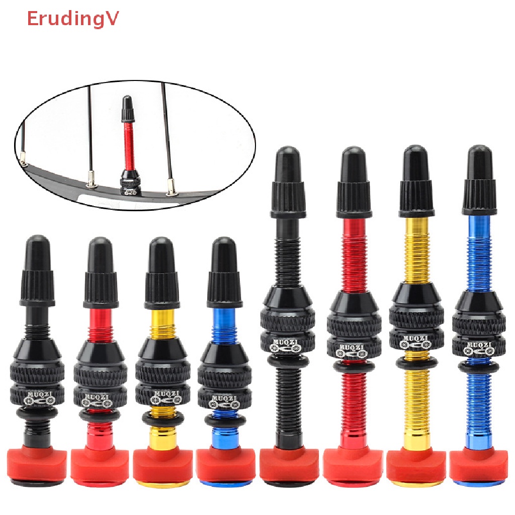 Bộ 2 Van Lốp Xe Đạp Không Ruột 40mm 60mm F / V CNC Bằng Hợp Kim Đồng