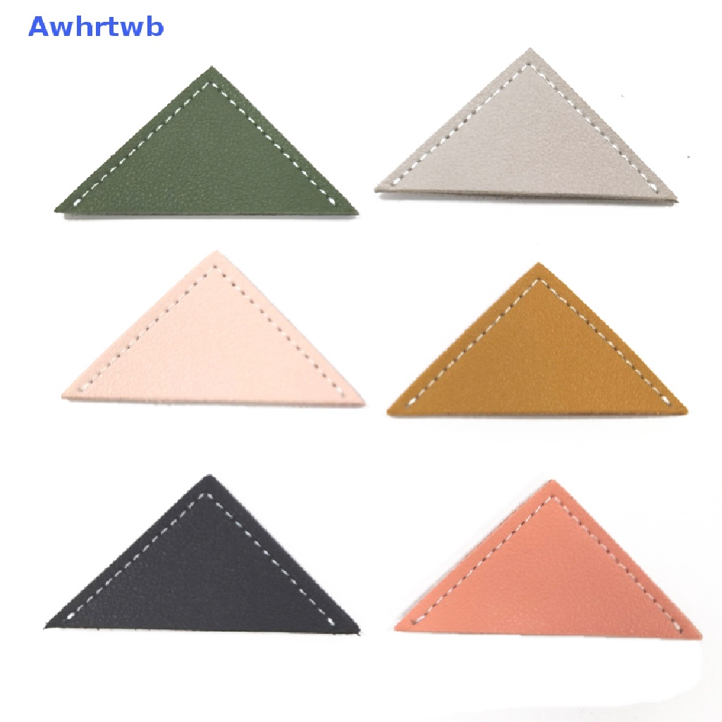 Awhrtwb Kẹp Giấy Đánh Dấu Trang Sách Bằng Da Hình Tam Giác Phong Cách Vintage Mới