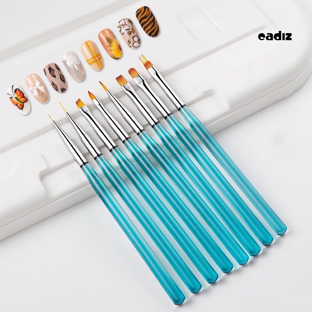 Bộ 8 Cây Bút Vẽ Móng Tay Bằng Lông Mềm Không Nhuộm Màu DIY