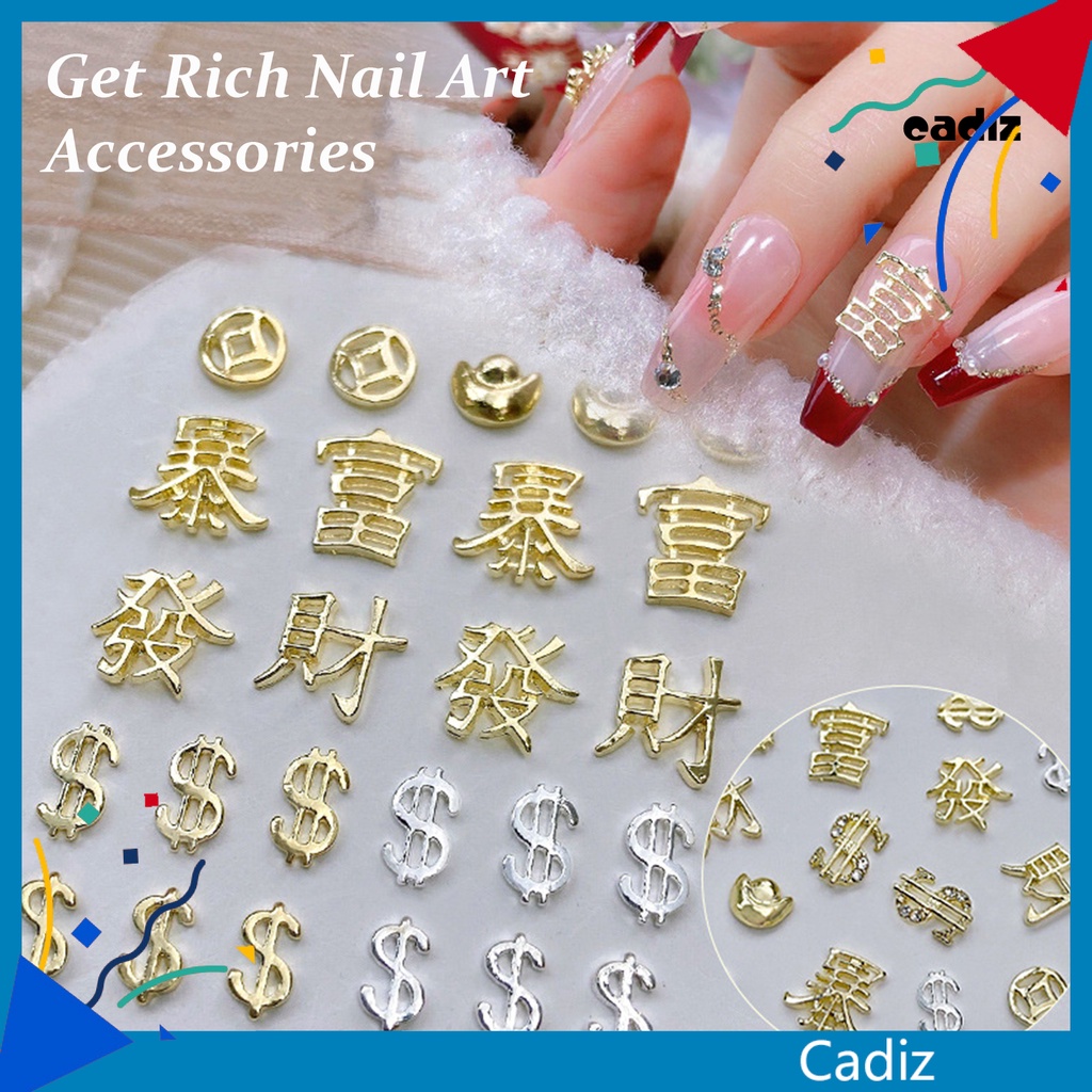 Set 20 Phụ Kiện Đá Trang Trí Móng Tay Nghệ Thuật Bằng Hợp Kim DIY