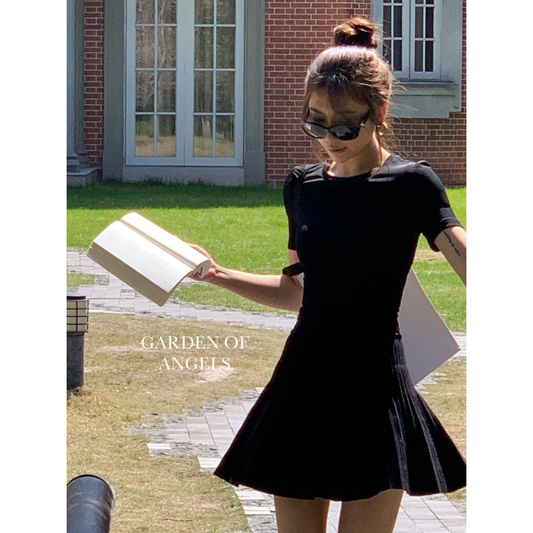 Chân Váy Chữ A Lưng Cao Xếp Ly Màu Trơn Thời Trang Mùa Hè Phong Cách Hàn Quốc Cho Nữ