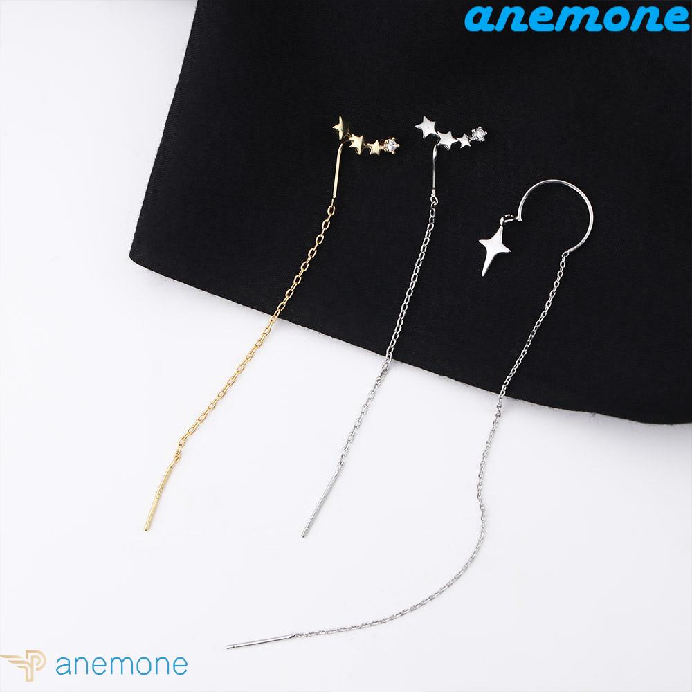 Khuyên Tai Dạng Chuỗi Dài Không Đối Xứng Hình Ngôi Sao Tinh Tế Cho Nữ