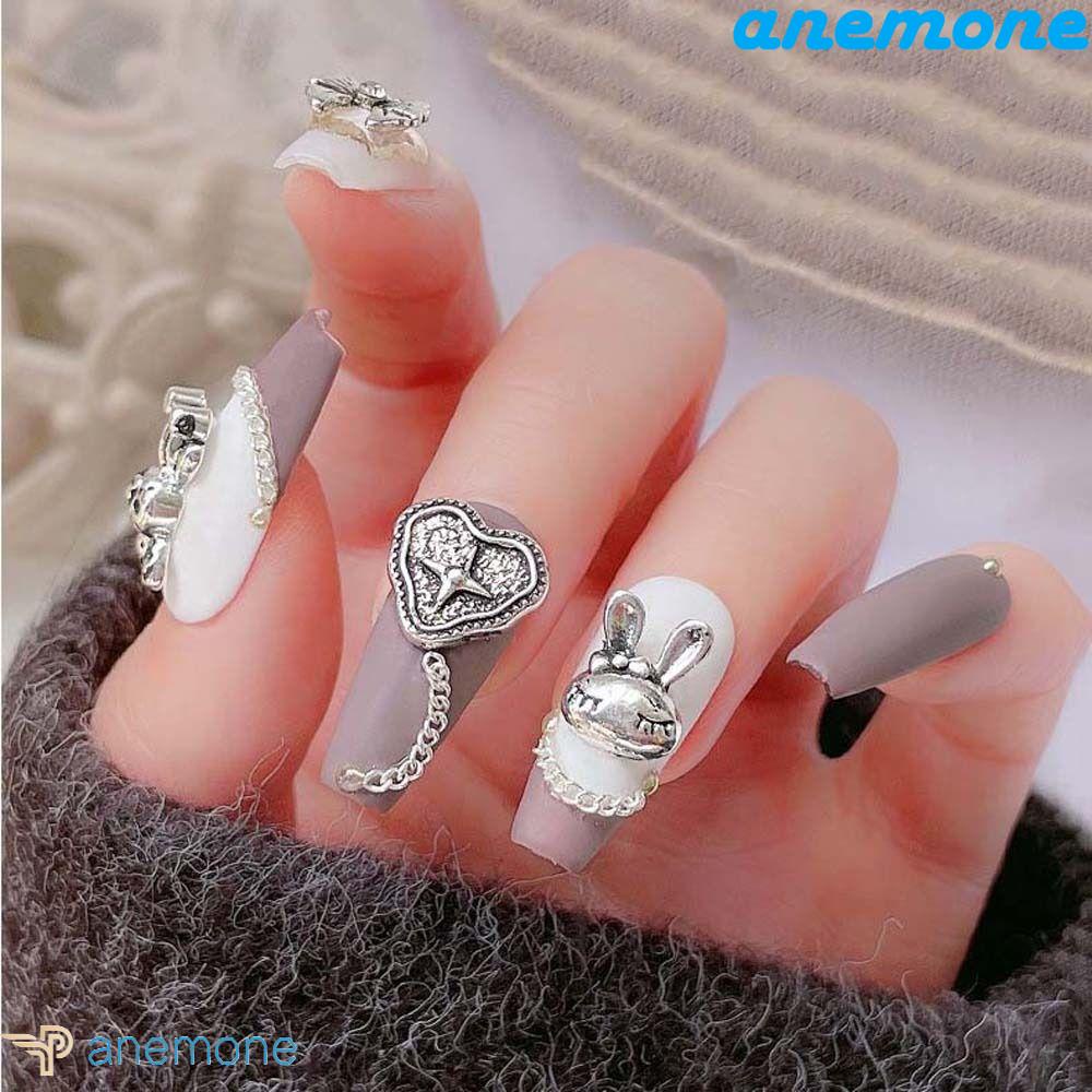 Phụ Kiện Trang Trí Móng Tay 3D Bằng Kim Loại Xinh Xắn