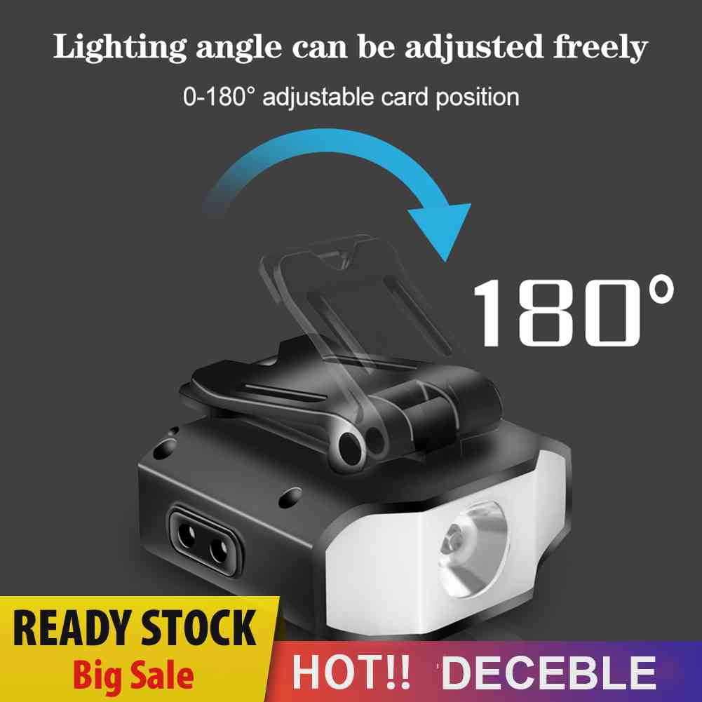 Đèn LED COB Đeo Trán Câu Cá / Cắm Trại Ngoài Trời Có Kẹp Cảm Biến