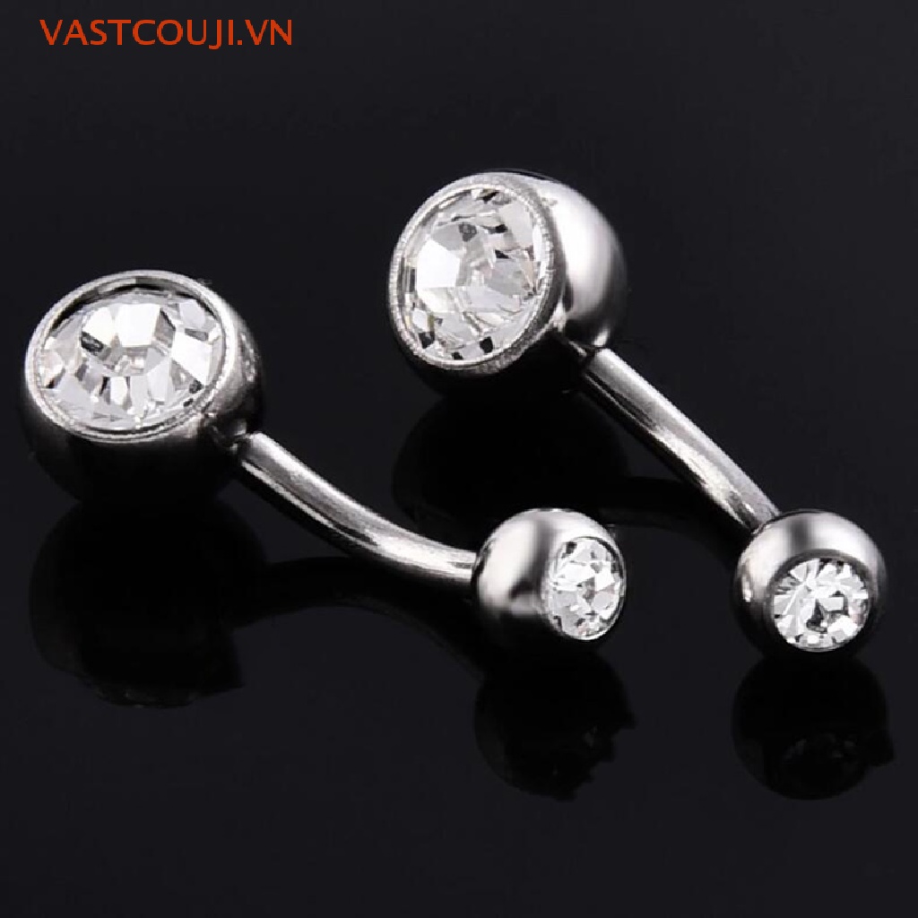 Khuyên Rốn Bằng Thép Đính Đá Pha Lê Gợi Cảm