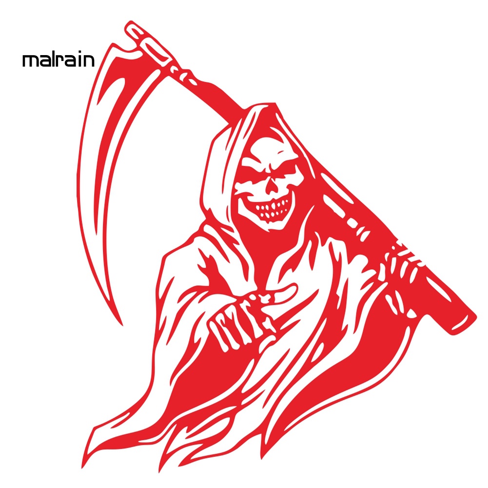 Đề Can PVC Tự Dính Hình Đầu Lâu Tử Thần Trang Trí Cửa Sổ Xe Hơi