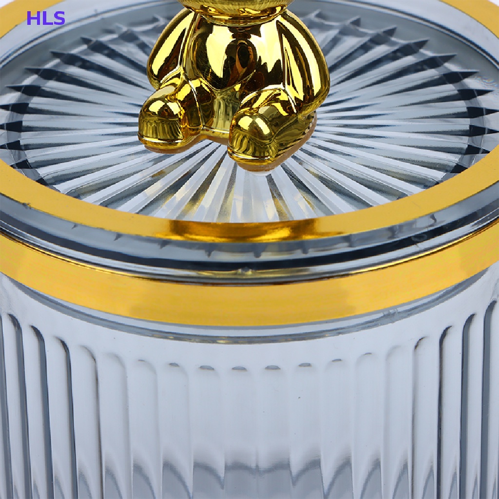 [HLS] Hộp Đựng Bông Tẩy Trang Bằng Acrylic Trong Suốt Hình Gấu Dễ Thương