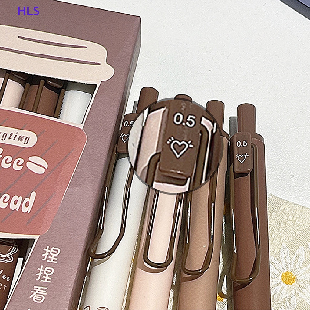 Set 4 Bút Mực Gel Mềm 0.5mm Màu Đen Hình Bánh Mì / Cà Phê